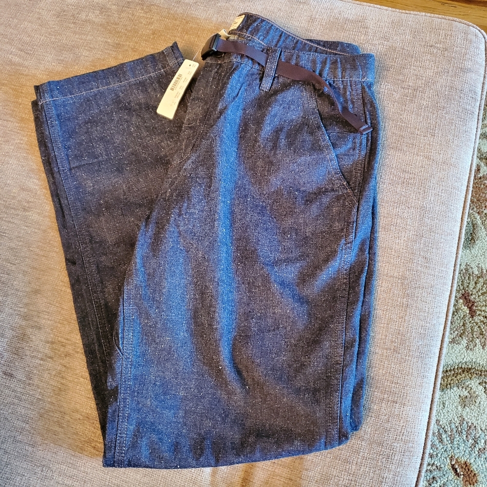 J. CREW Belted Pant Japanese Denim Rinsed Indigo!!